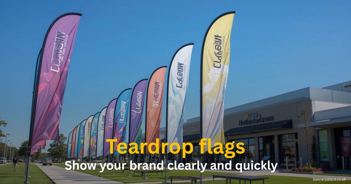 Teardrop flags that help your brand get noticed fast  by Bannerpalace